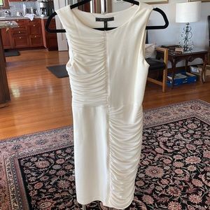 BCBGMaxAzria Cream bodycon dress with brushing details